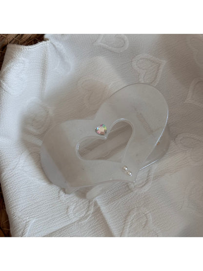 Beau - Decorative Plastic Heart Duckbill Hair Clip