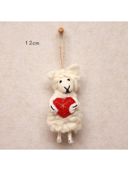 Fletery - Cute Sheep Hanging Ornament 3D Plush Doll