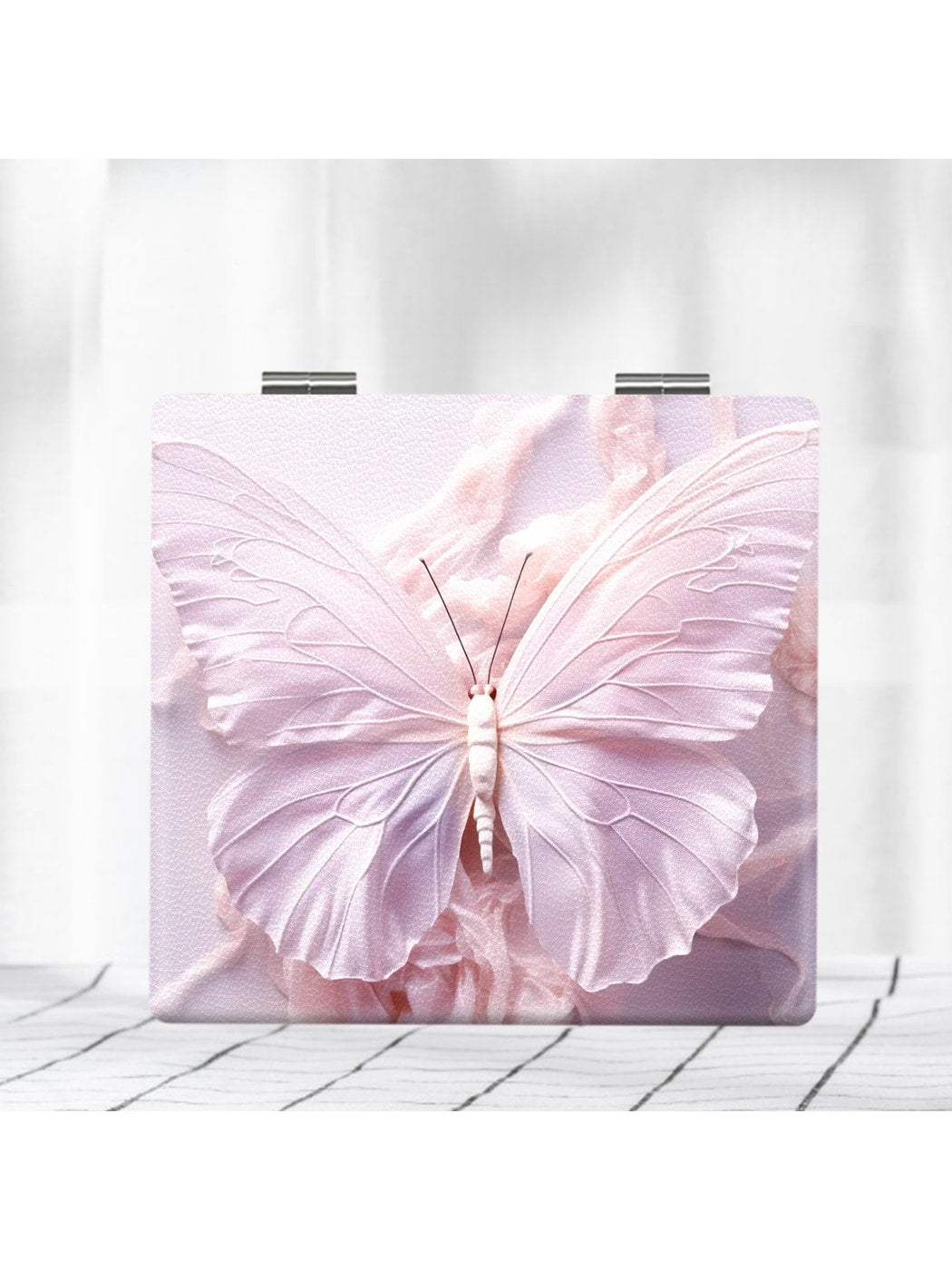 Mirroray - Butterfly Print PU Folding Vanity Mirror