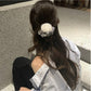 Gifty - Rose Accent Striped Fabric Scrunchie