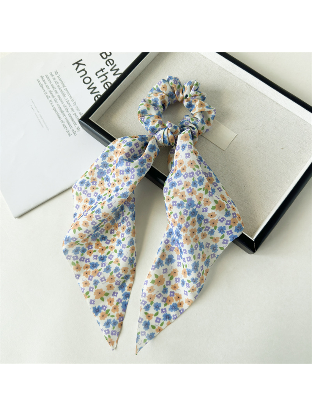 Gifty - Floral Long Tail High Stretch Scrunchie