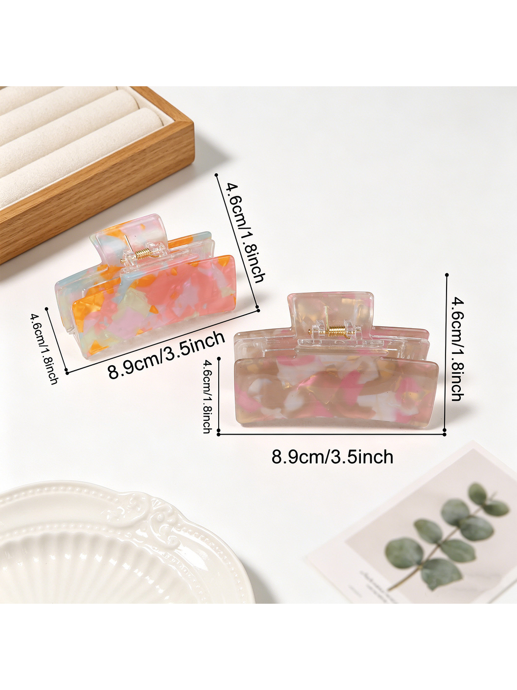 Beau - Iridescent Textured Square Claw Hair Clip