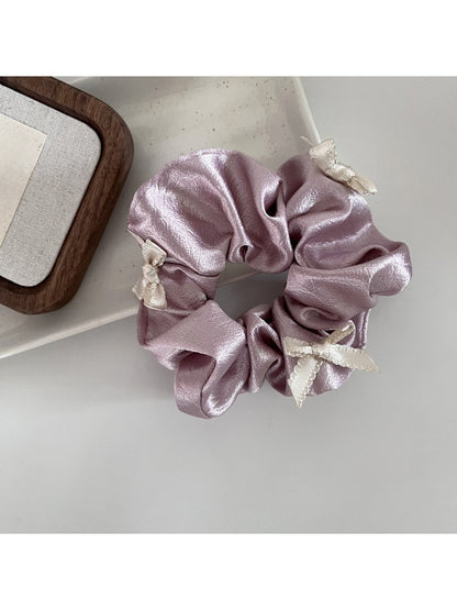Gifty - Pearlescent Satin Bow Scrunchie