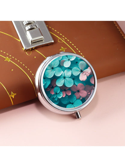 Mirroray - Floral Pattern Three Compartment Portable Mirror