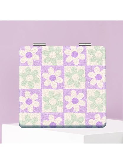 Mirroray - Floral Print Folding Glass Makeup Mirror