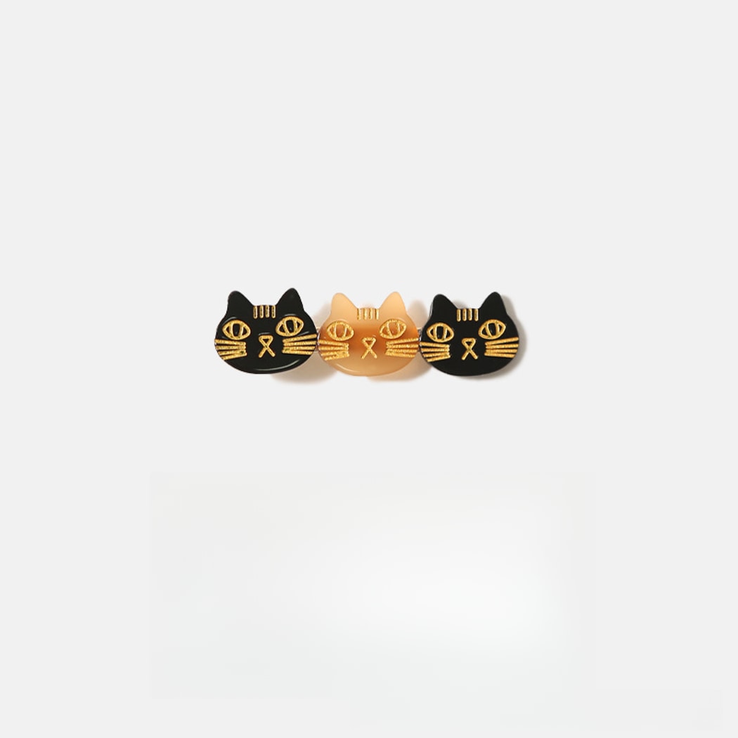 Beau - Cute Acetate Cat Face Side Barrette