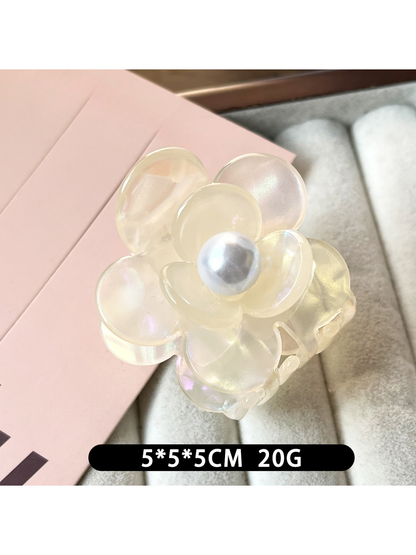 Beau - Sweet Camellia Ring Accent Acetate Claw Clip
