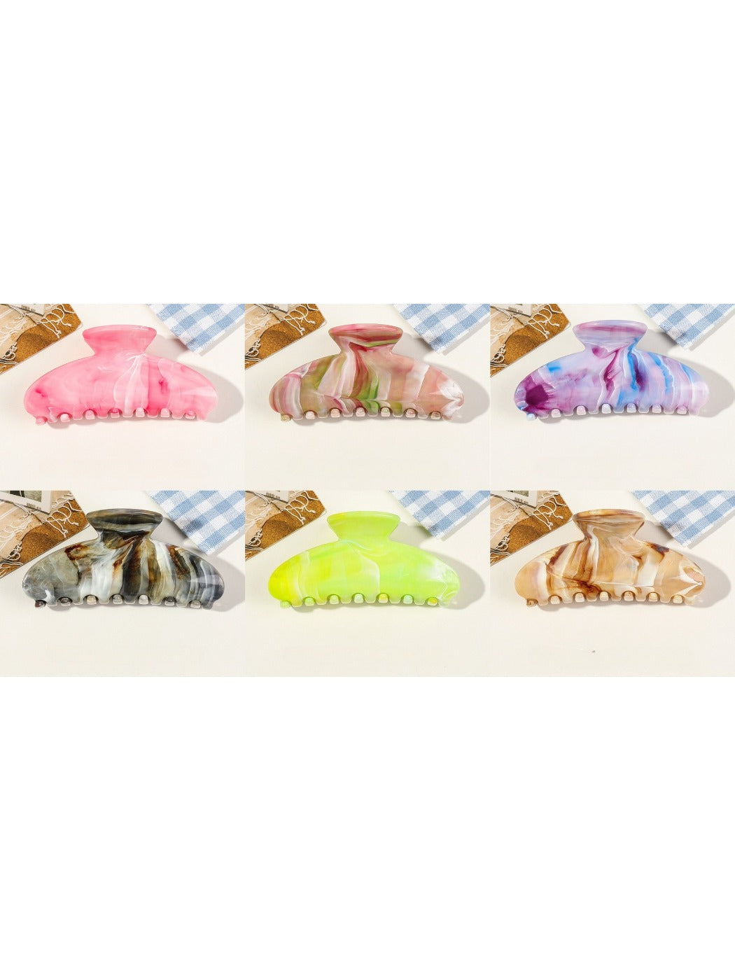 Beau - Marble Pattern Hair Claw Clip