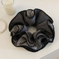 Gifty - Layered Gingham Trim Polyester Scrunchie