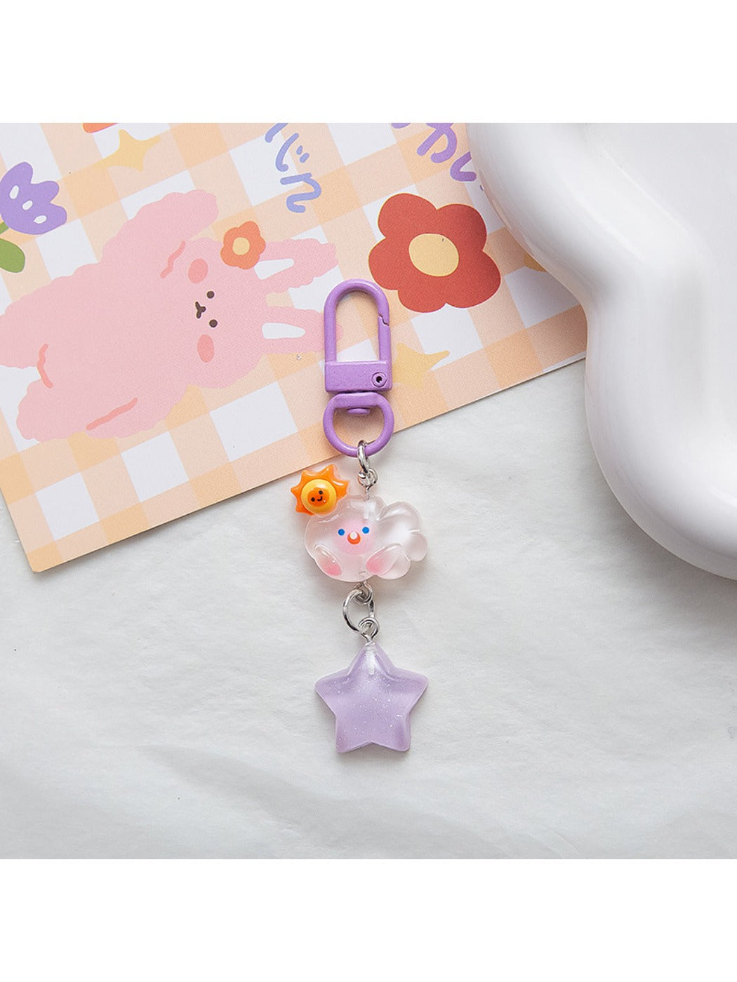 Keypus - Cute Cloud and Star Charm Keychain