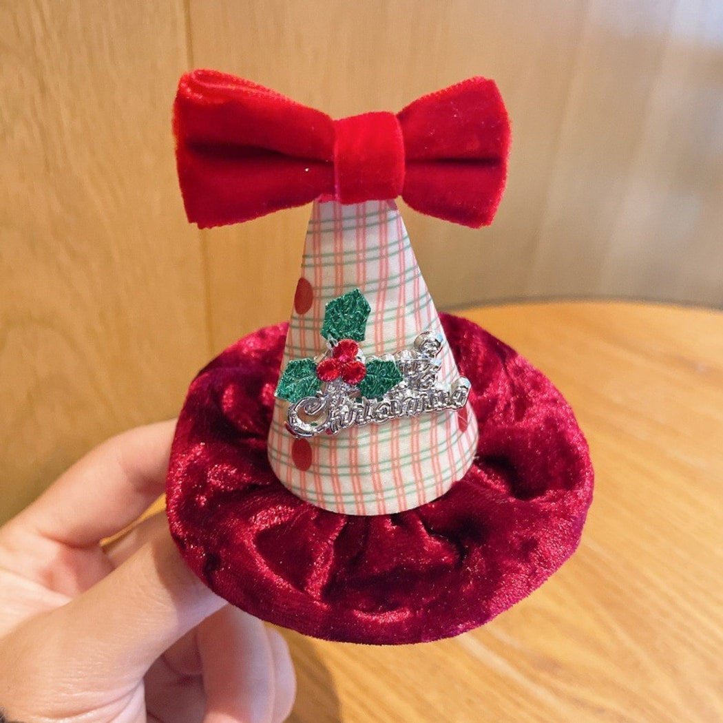 Beau - Plaid Christmas Hat Bow Hair Clip
