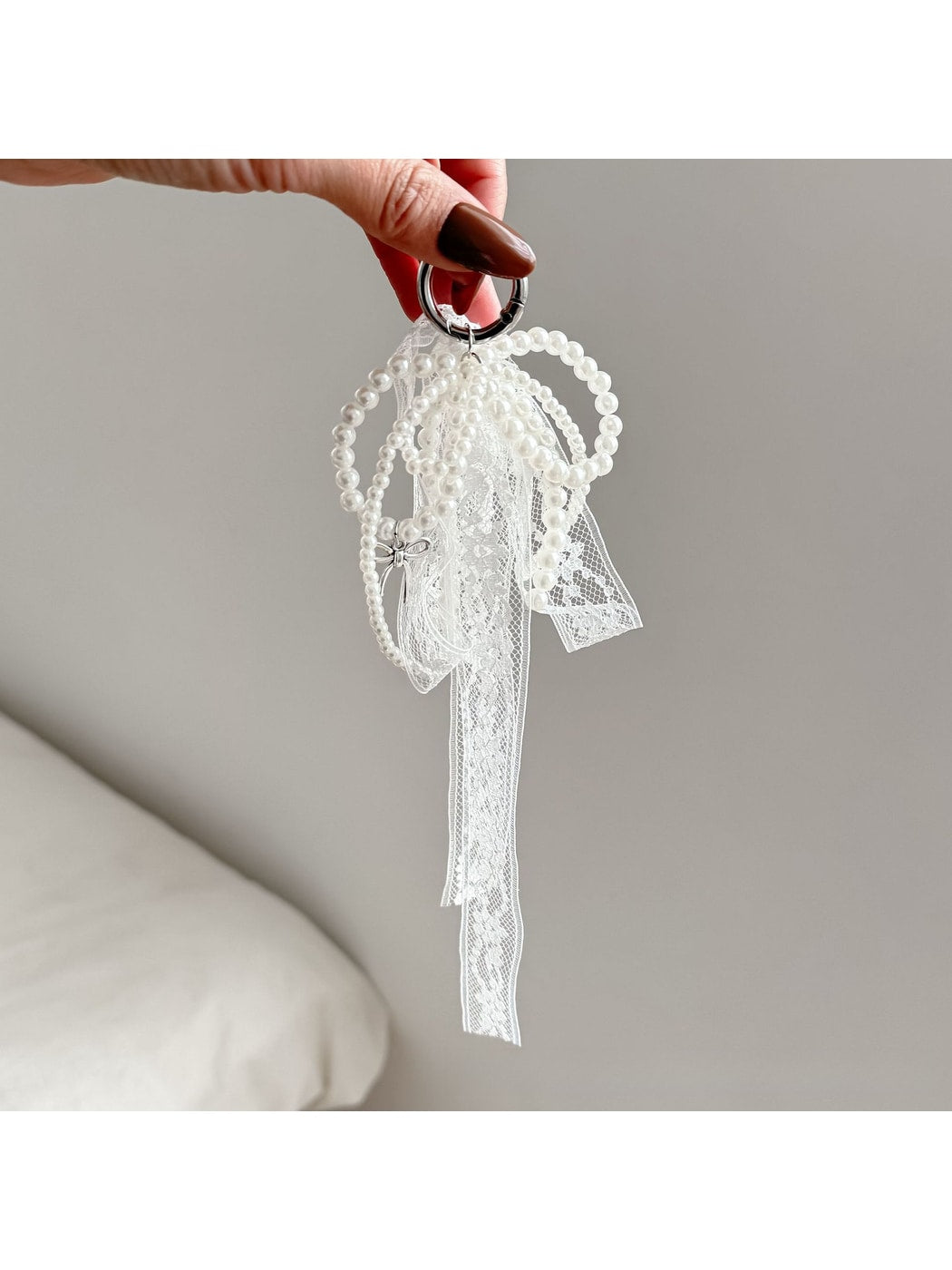 Keypus - Decorative Bow Lace Key Ring Bag Charm Keychain