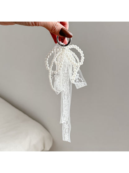 Keypus - Decorative Bow Lace Key Ring Bag Charm Keychain