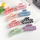 Beau - Checkerboard Macaron Openwork Hair Claw Clip