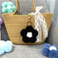 Keypus - Flower Pompom Bag Charm Keychain
