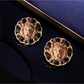 Earedge - Vintage Lion Relief Button Stud Earrings