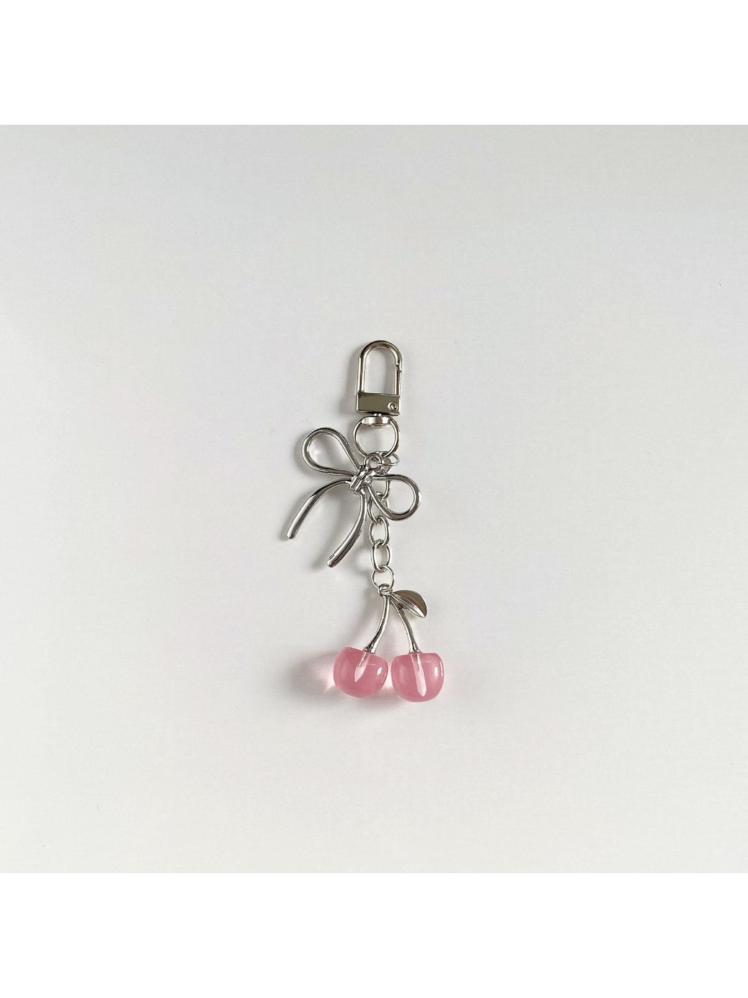Keypus - Alloy Plastic Cherry Bow Lanyard Keychain