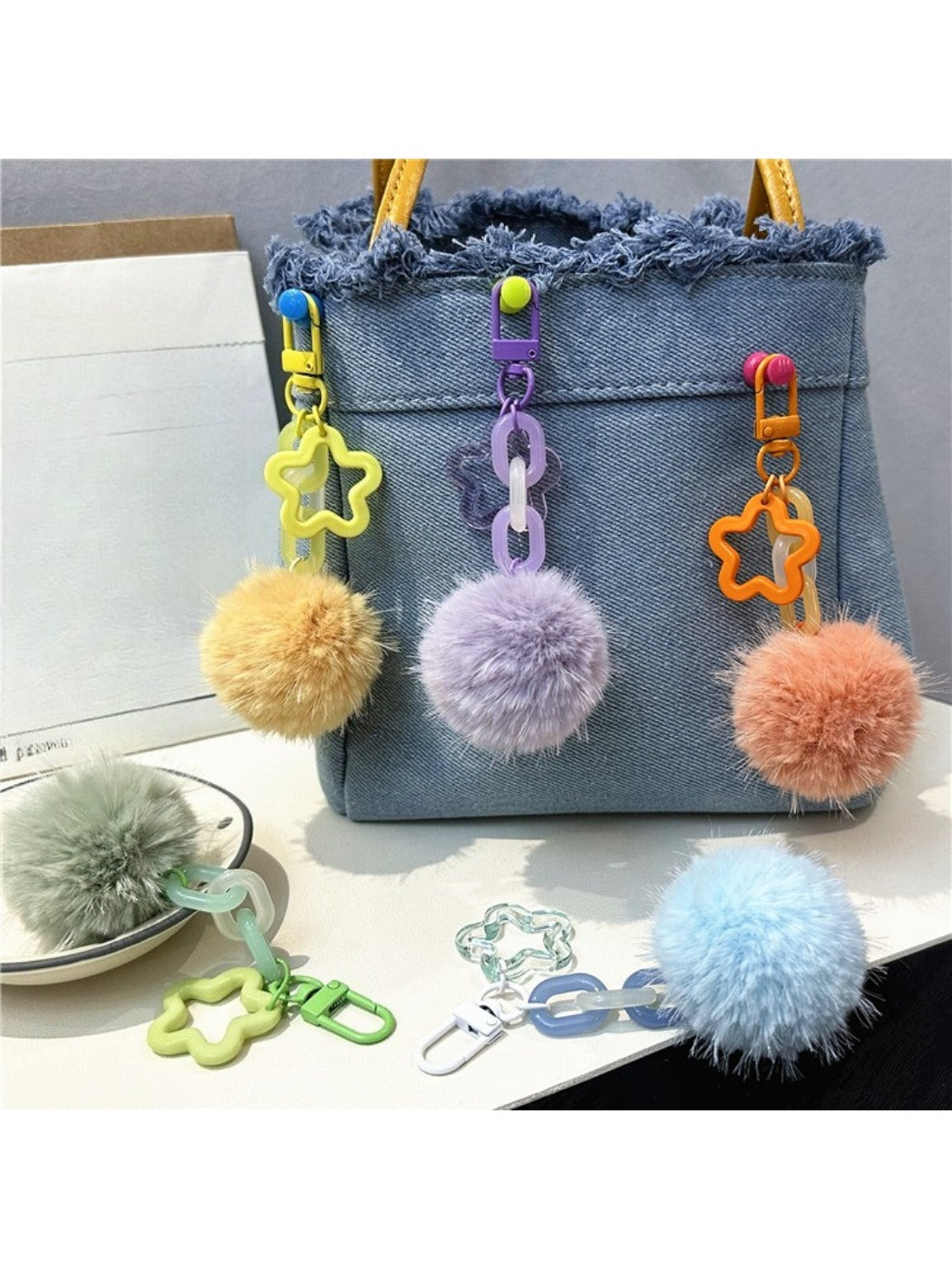 Keypus - Single Pompom Bag Charm Keychain
