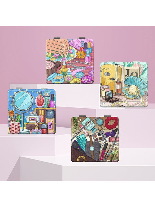 Mirroray - Cartoon Print Folding Makeup Mirror