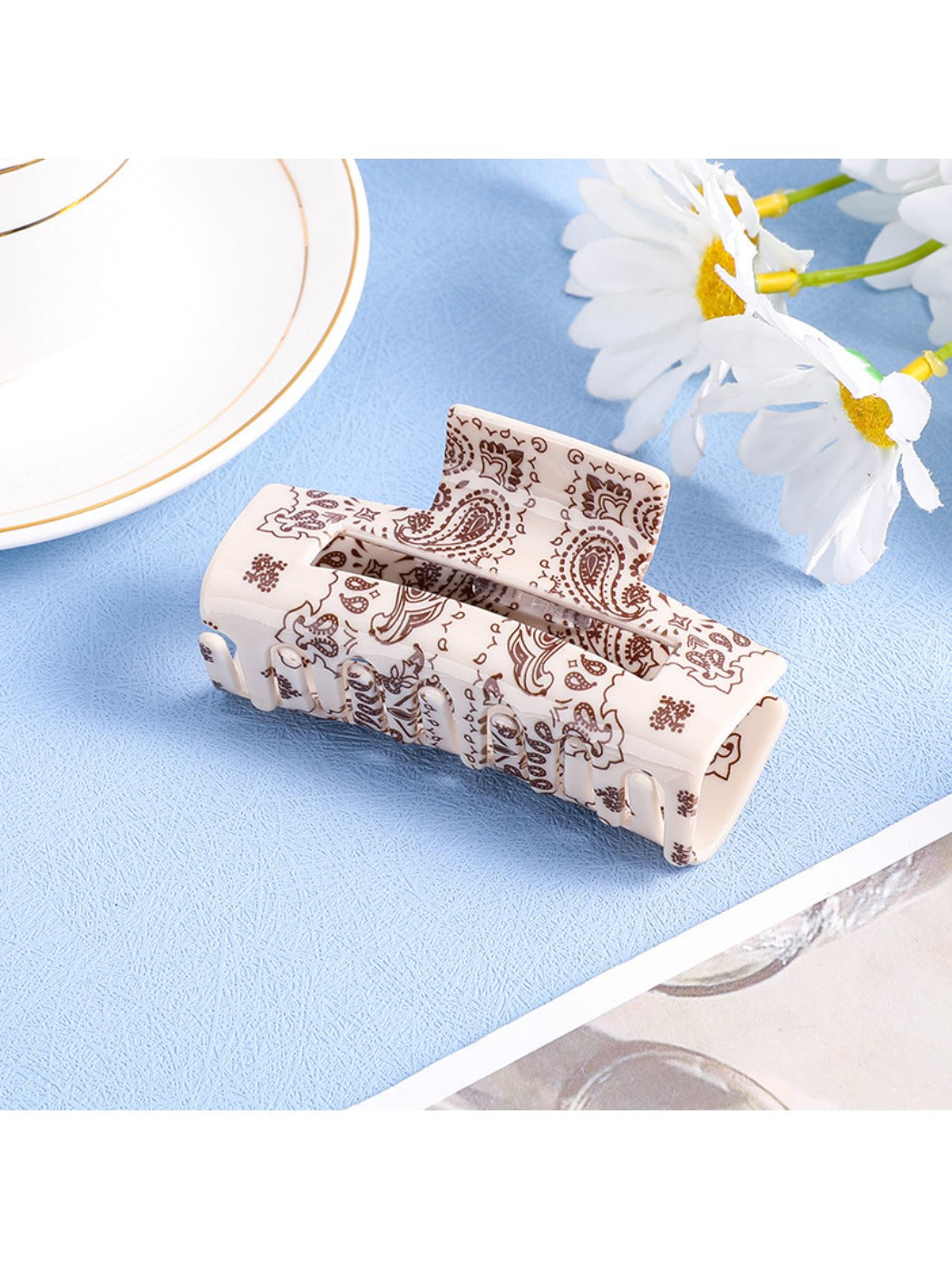 Beau - Paisley Cashew Flower Hair Clip