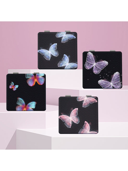 Mirroray - Butterfly Print Foldable Compact Makeup Mirror
