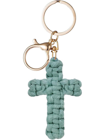 Keypus - Boho Braided Cross Bag Charm Keychain