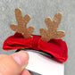 Beau - Christmas Deer Antler Glitter Bow Hair Clip