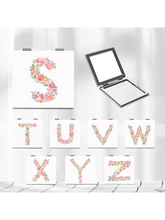 Mirroray - Floral Letter Pattern Foldable Makeup Mirror