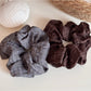 Gifty modern minimalist solid color scrunchie in soft beige fabric