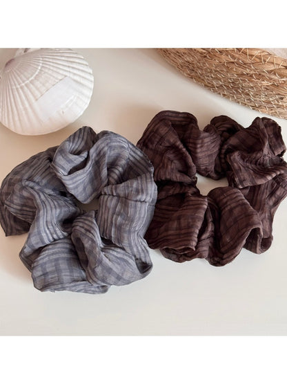 Gifty modern minimalist solid color scrunchie in soft beige fabric