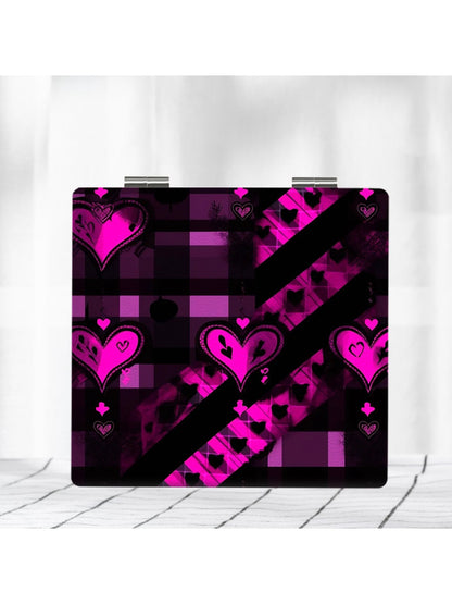 Mirroray - Square Y2K Heart Pattern Compact Folding Mirror