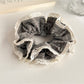 Gifty - Plaid Lace Trim Polyester Fabric Scrunchie