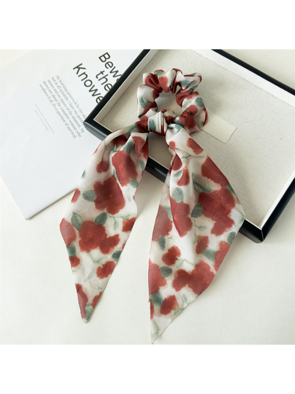 Gifty - Floral Long Tail High Stretch Scrunchie