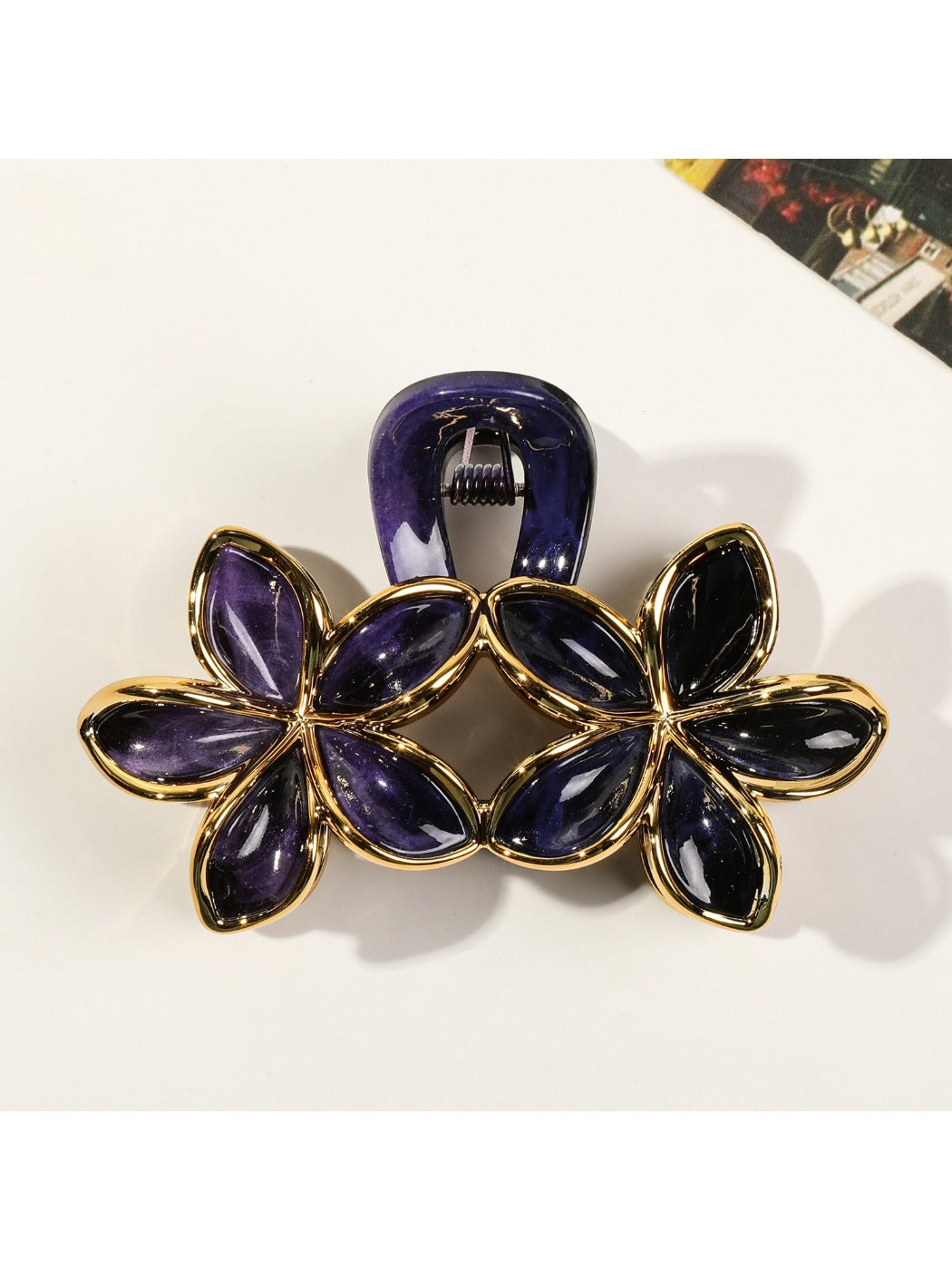 Beau - Vintage Twin Flower Claw Clip