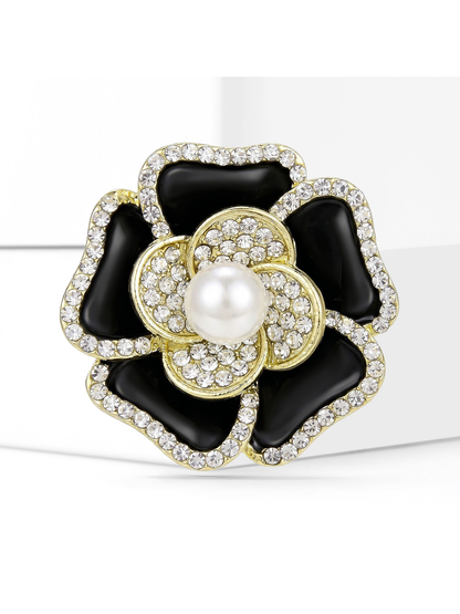 Brovia - Alloy Flower Brooch with Plated Finish