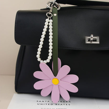 Keypus - Daisy Flower PU Keyring Bag Charm Keychain