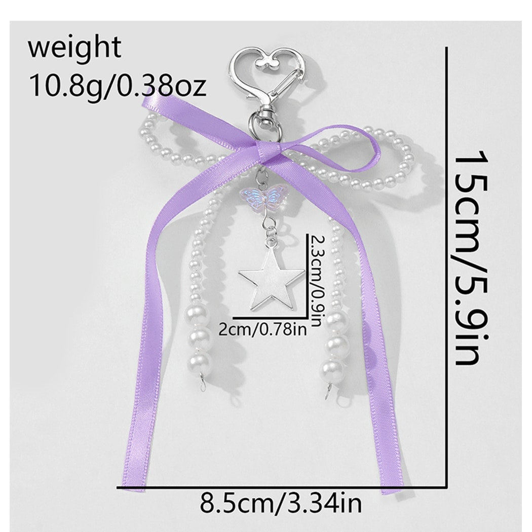 Keypus - Bow Ribbon Star Pendant Keychain