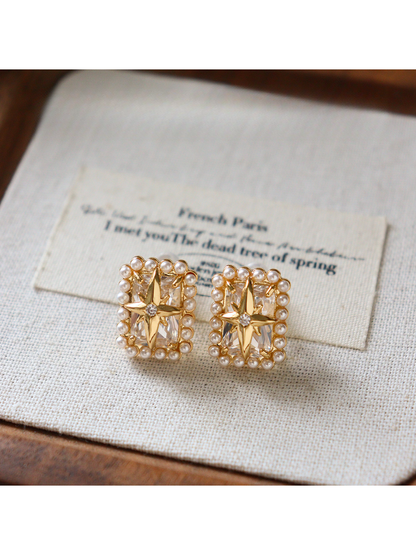 Earedge - Heart Detail Plated Fashion Stud Earrings