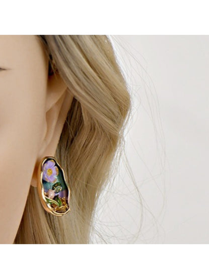 Earedge - Sweet Oil Painting-Inspired Stud Earrings