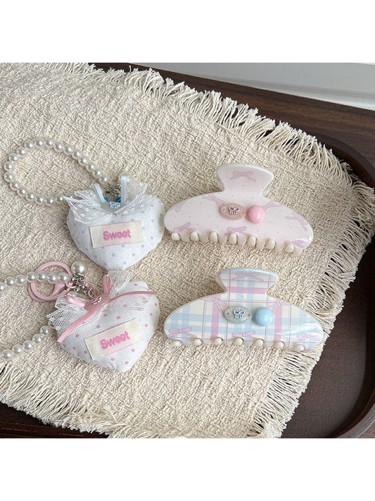 Beau - Sweet Heart Charm Claw Clip Keychain