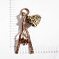 Keypus - Retro Leopard Print Heart Keychain