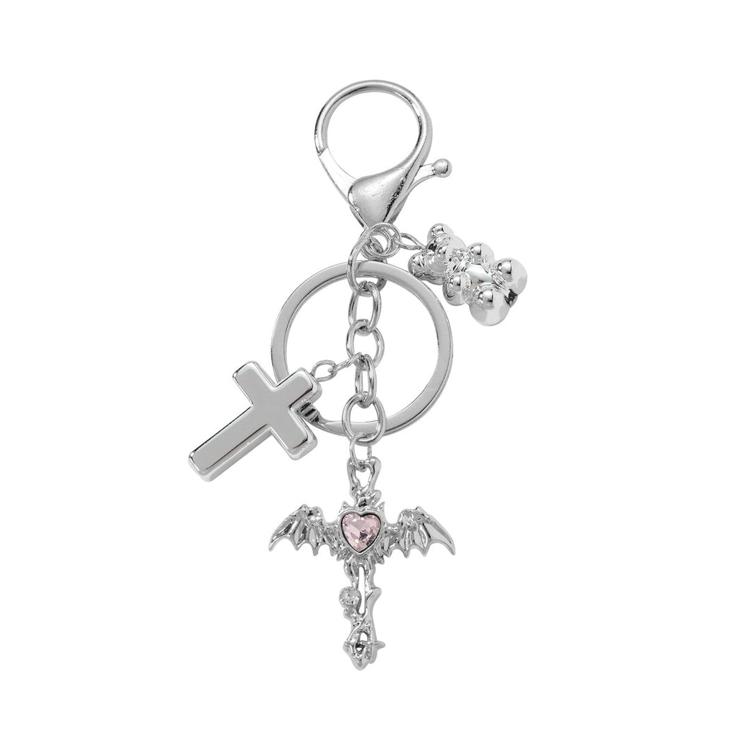 Keypus - Y2K Cross and Wing Pendant Keychain