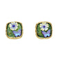 Earedge - Inlaid Floral Square Stud Earrings