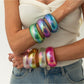 Side view of Lovra colorful bangle bracelet highlighting vibrant colors