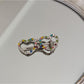Beau - Rhinestone Eyeglasses Shape Alloy Hair Clip