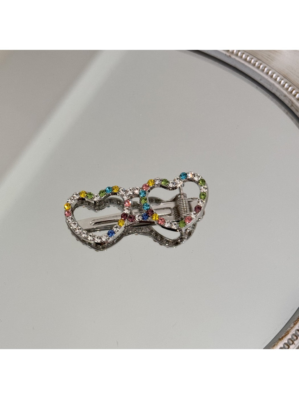 Beau - Rhinestone Eyeglasses Shape Alloy Hair Clip
