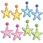 Close-up of a single Starfish Raffia Woven Stud Earring on a white background