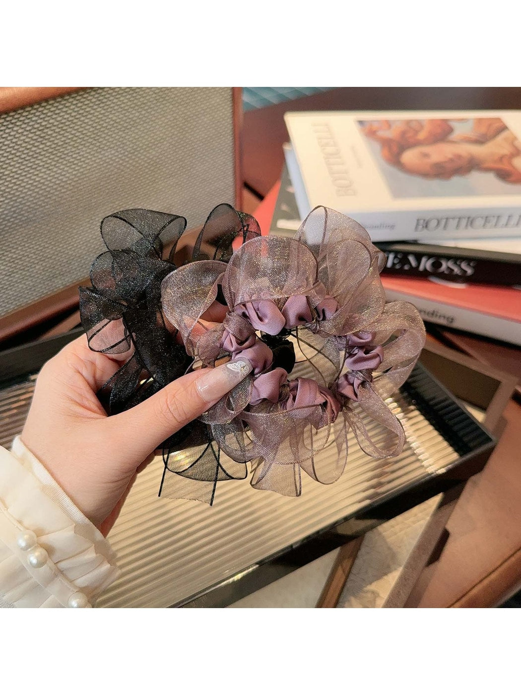 Gifty - Sheer Organza Elastic Ponytail Scrunchie