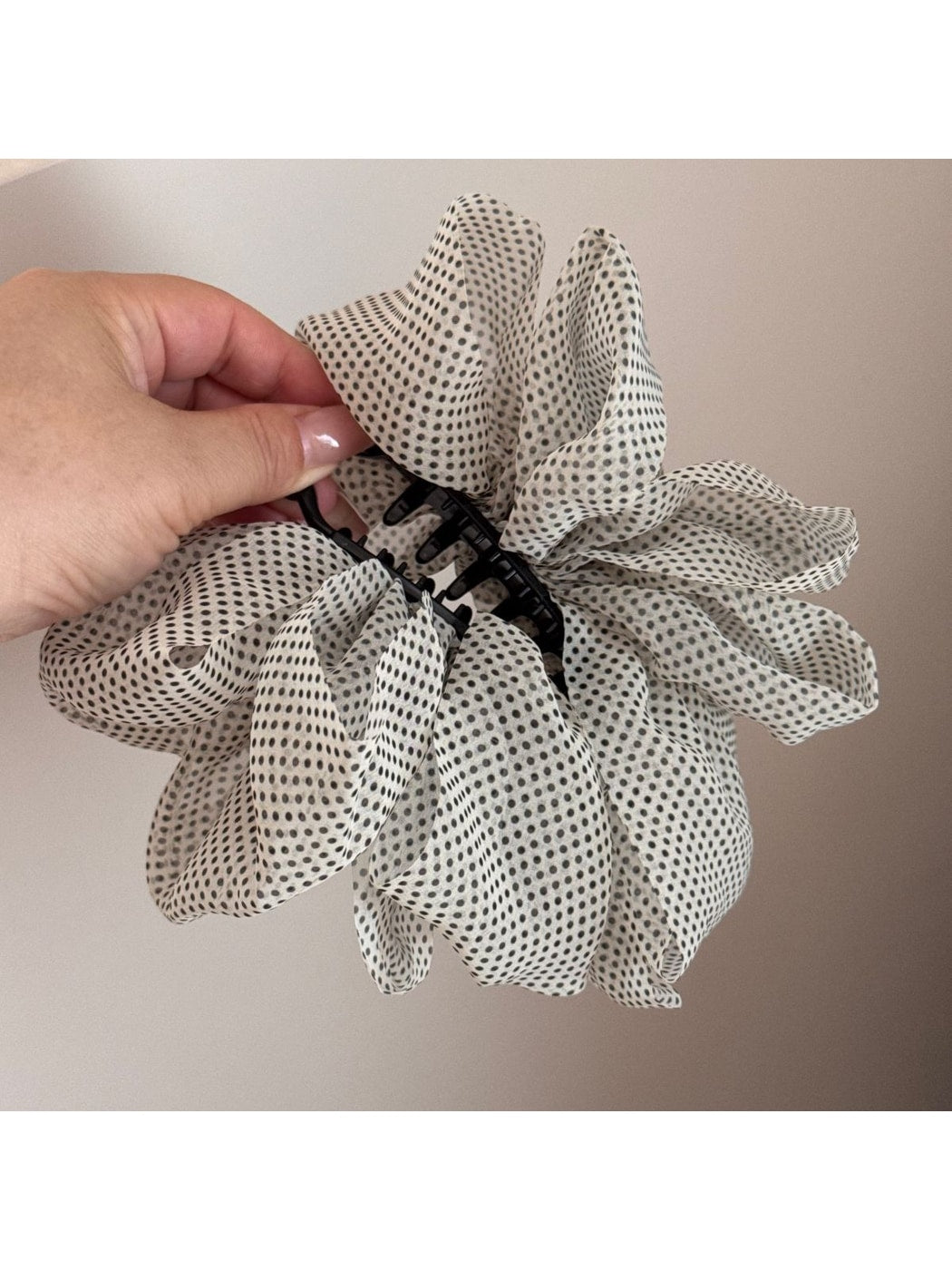 Beau - Polka Dot Ruffle Banana Clip Hair Accessory