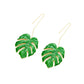 Earedge - Botanical Enamel Style Leaf Dangle Earrings